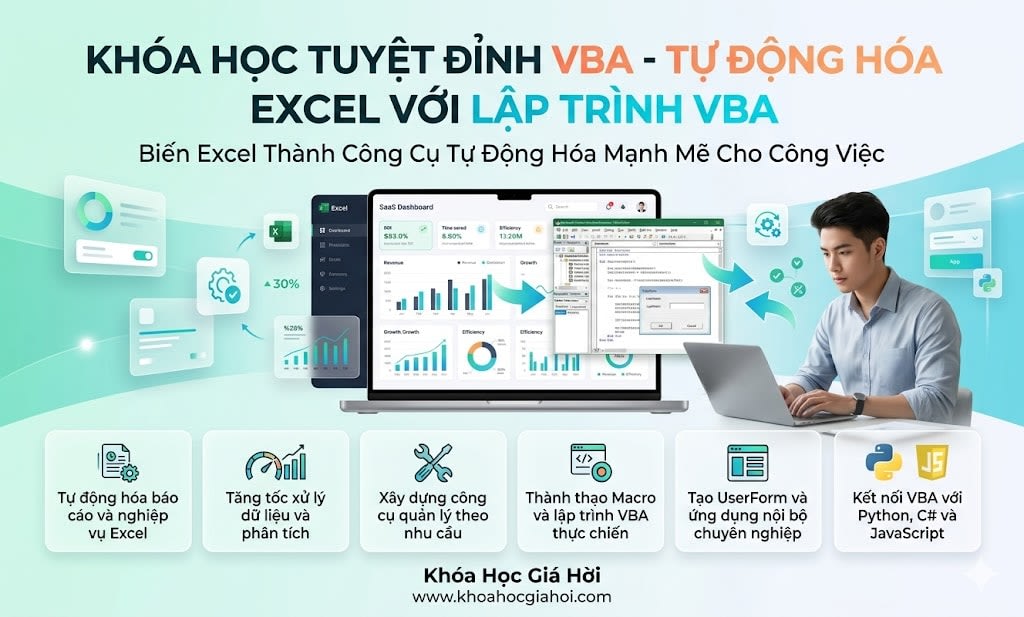 Khóa Học Tuyệt Đỉnh Vba - Tự Động Hóa Excel Với Lập Trình Vba Khóa Học Tuyệt Đỉnh Vba - Tự Động Hóa Excel Với Lập Trình Vba