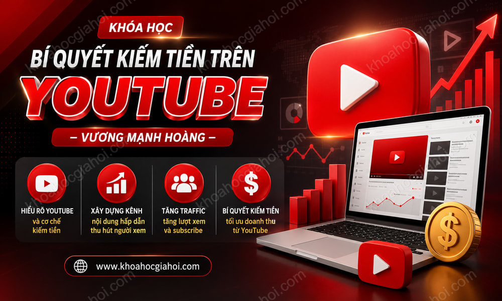 Khóa Học Bí Quyết Kiếm Tiền Trên Youtube – Vương Mạnh Hoàng