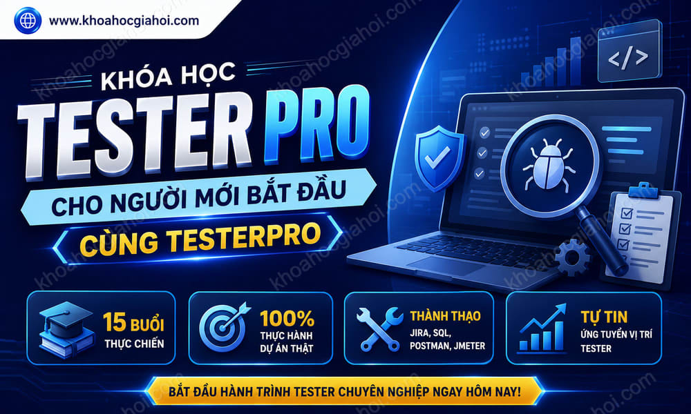 Khóa Học Tester Cho Người Mới Bắt Đầu Cùng TesterPro