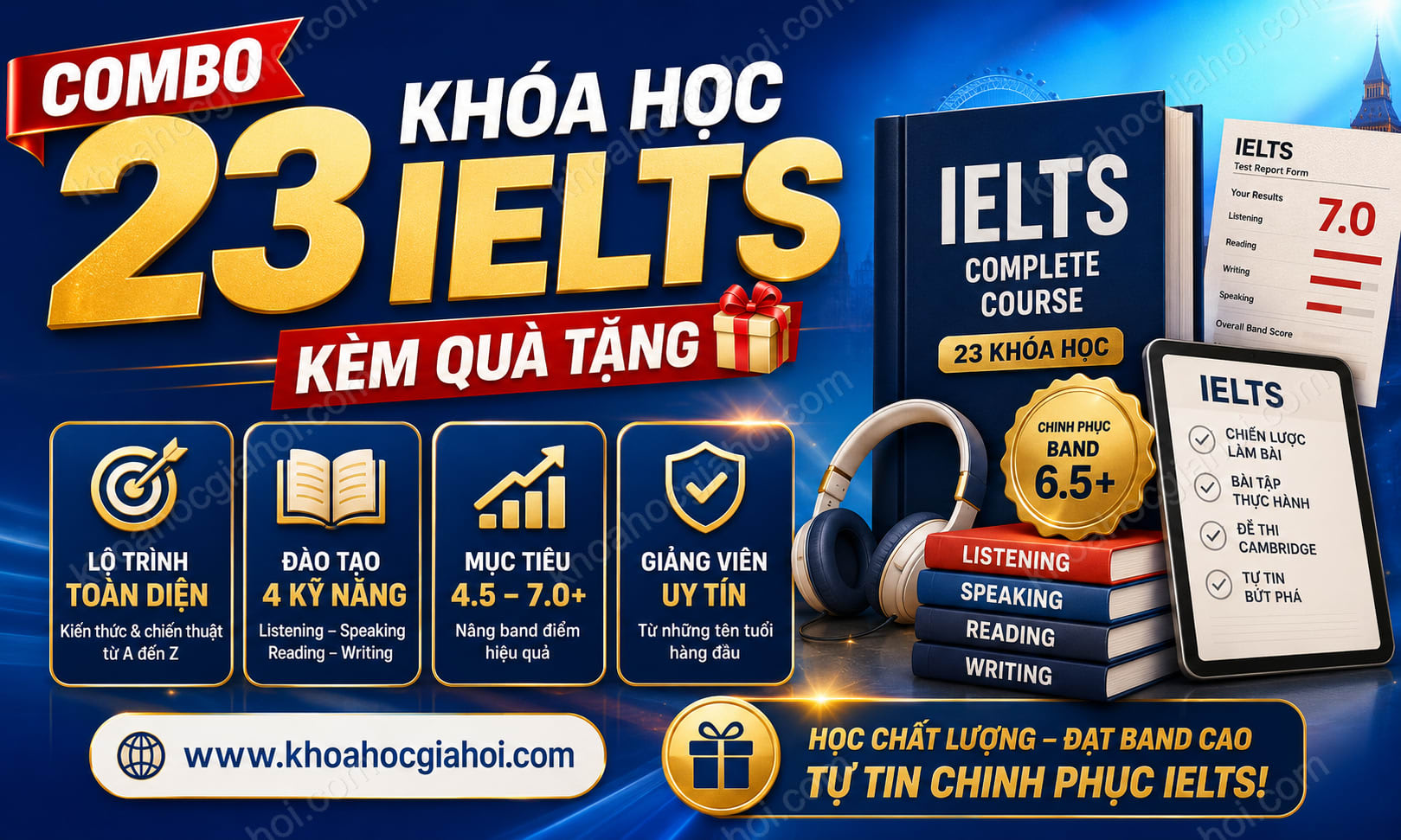 Combo 23 Khóa Học IELTS Kèm Quà Tặng