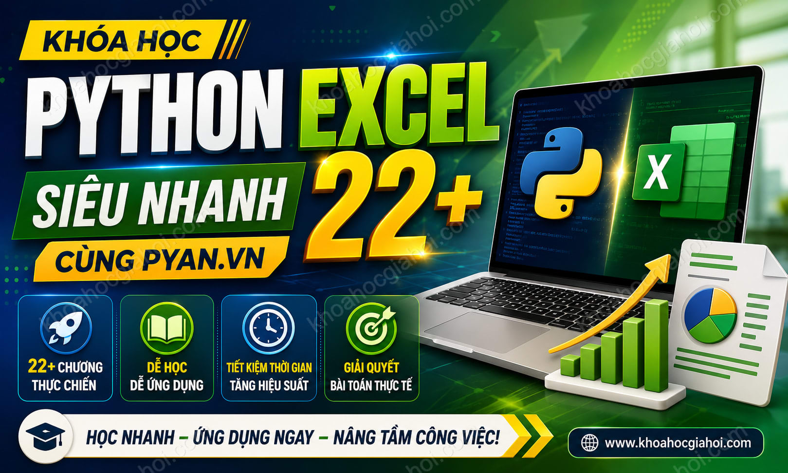 Khóa Học Python Excel Siêu Nhanh 22+ Cùng Pyan.vn