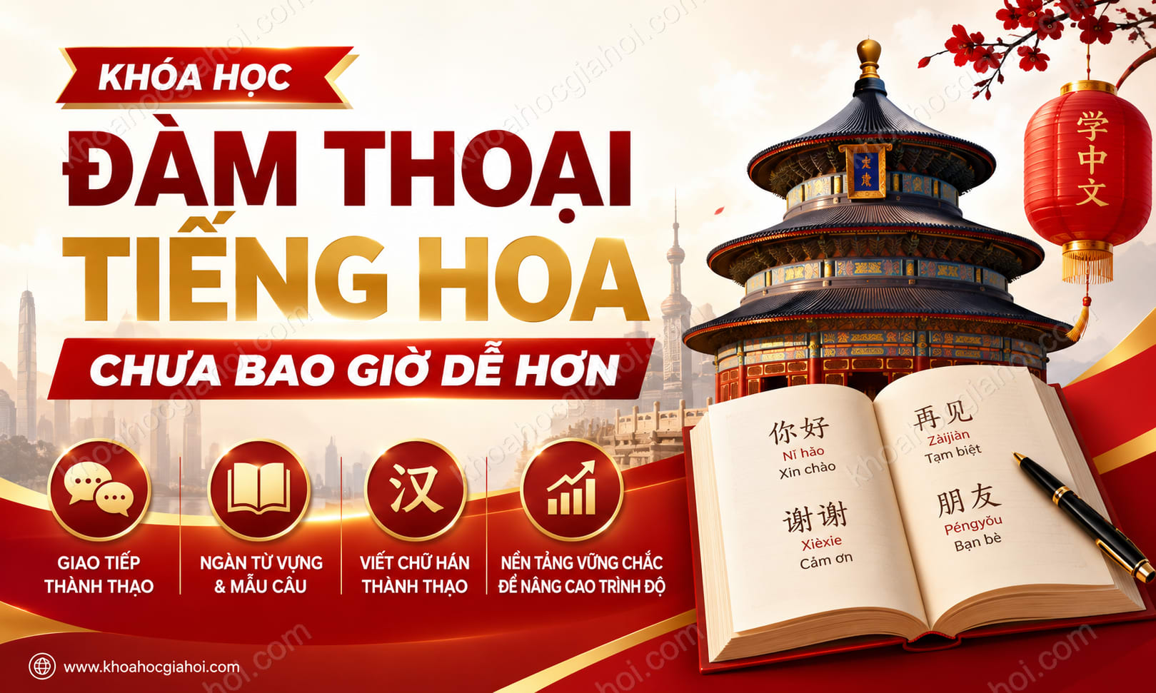 Khóa Học Đàm Thoại Tiếng Hoa Chưa Bao Giờ Dễ Hơn