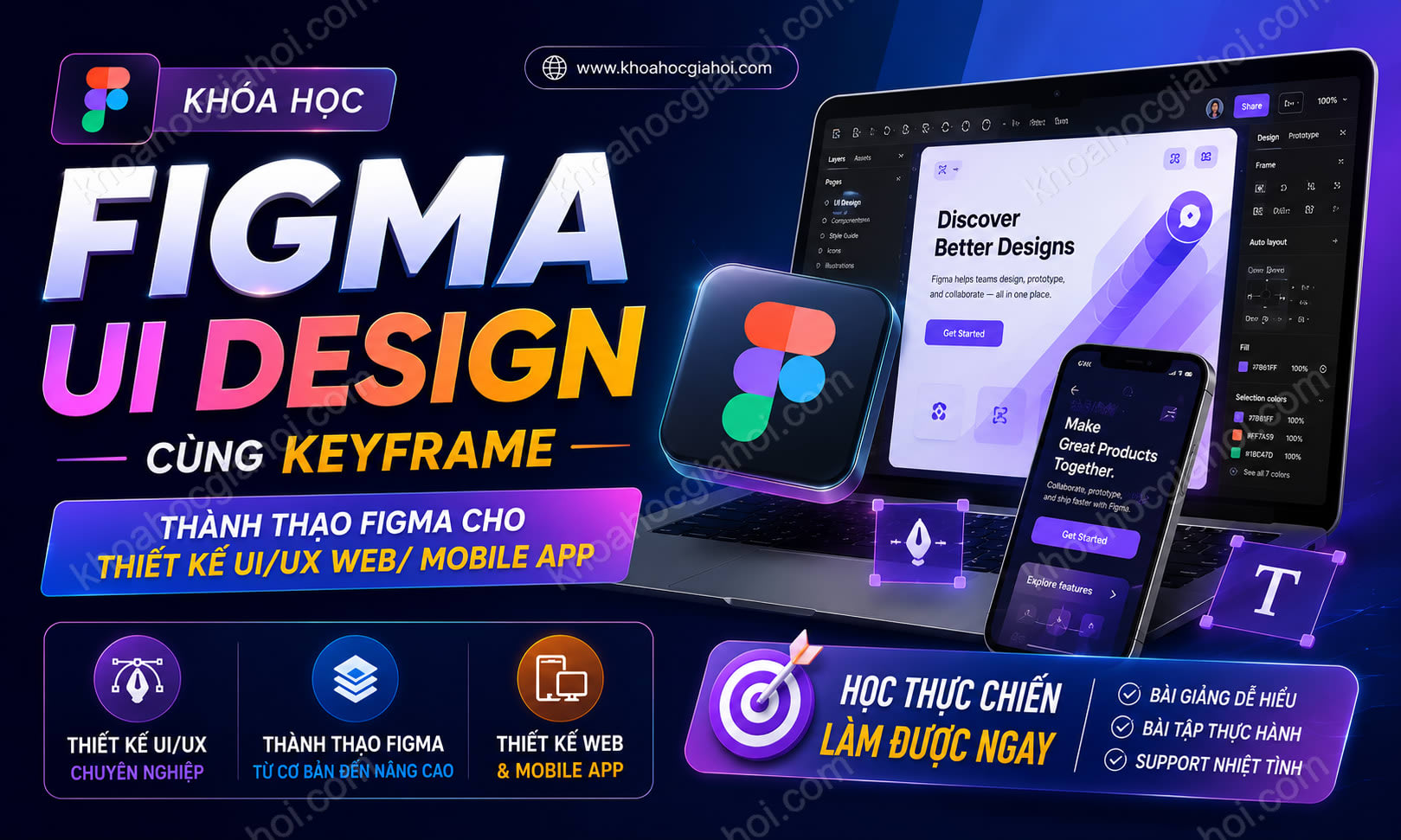 Khóa Học Figma UI Design Cùng Keyframe – Thành Thạo Figma Cho Thiết Kế UI/UX Web/ Mobile App