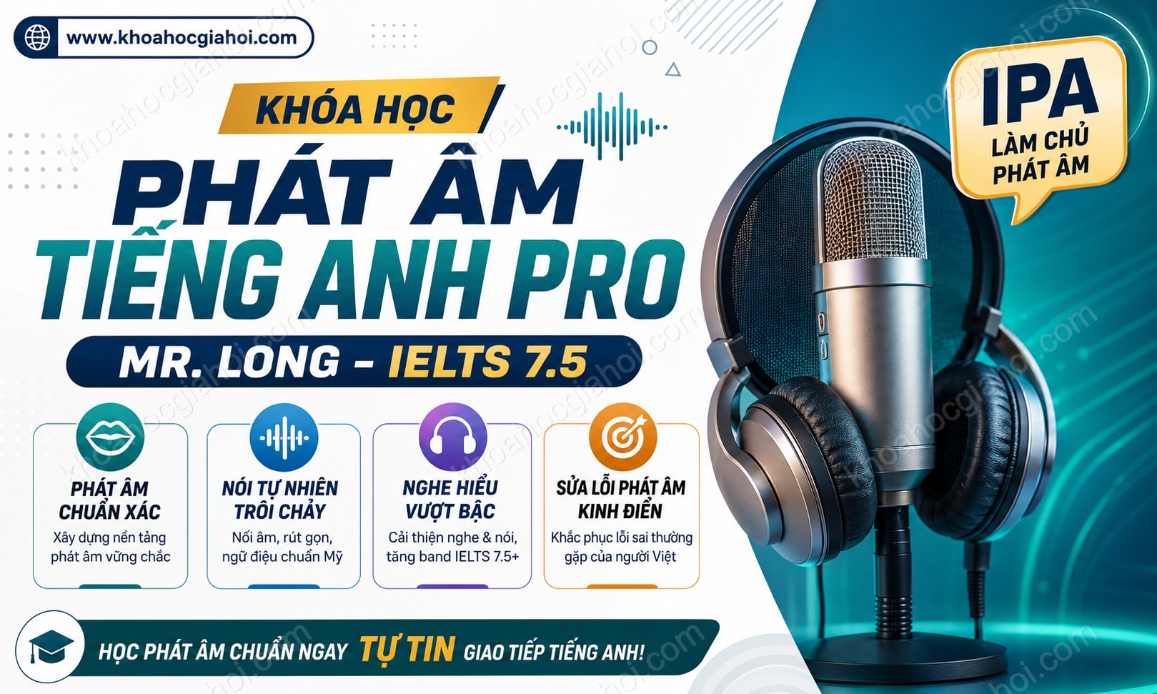 Khóa Học Phát Âm Tiếng Anh Pro - Mr. Long - IELTS 7.5