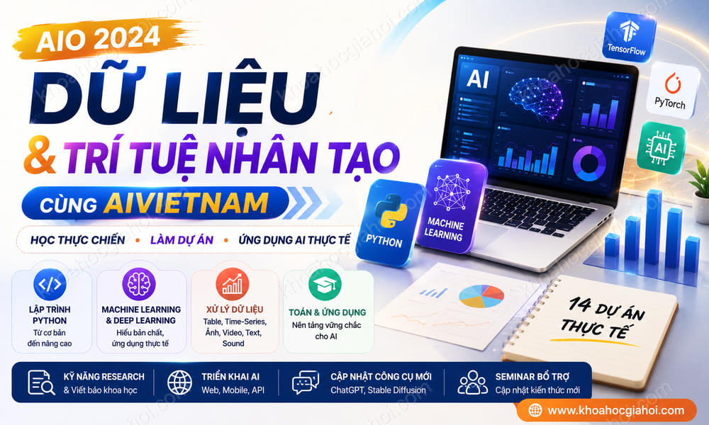 Khóa Học Khoa Học Dữ Liệu Và Trí Tuệ Nhân Tạo (AIO 2024) Cùng AIVIETNAM