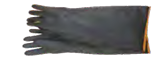 BLACK INDUSTRIAL RUBBER GLOVE SMOOTH PALM 40cm