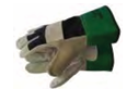 PIONEER SAFETY® DENIM STRIPE CHROME LEATHER GREEN CUFF