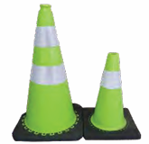 LIME SOFT PVC TRAFFIC CONE 300mm