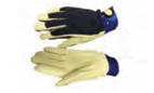 PIG SKIN DRIVER GLOVE COTTON BACK ELASTIC VELCRO CUFF