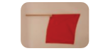RED FLAG WOODEN HANDLE