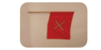 RED FLAG WOODEN HANDLE WITH REFLECTIVE TAPE