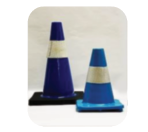 BLUE SOFT PVC TRAFFIC CONE WITH BLACK BASE 450mm
