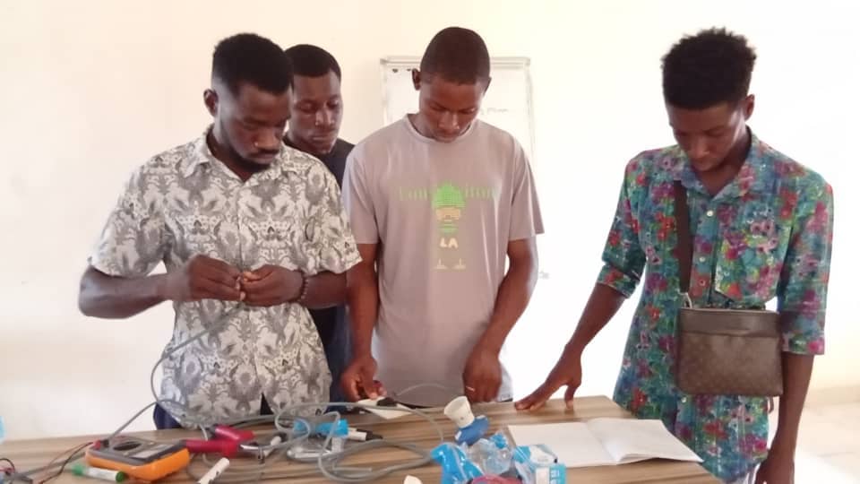 One of the student defending his project