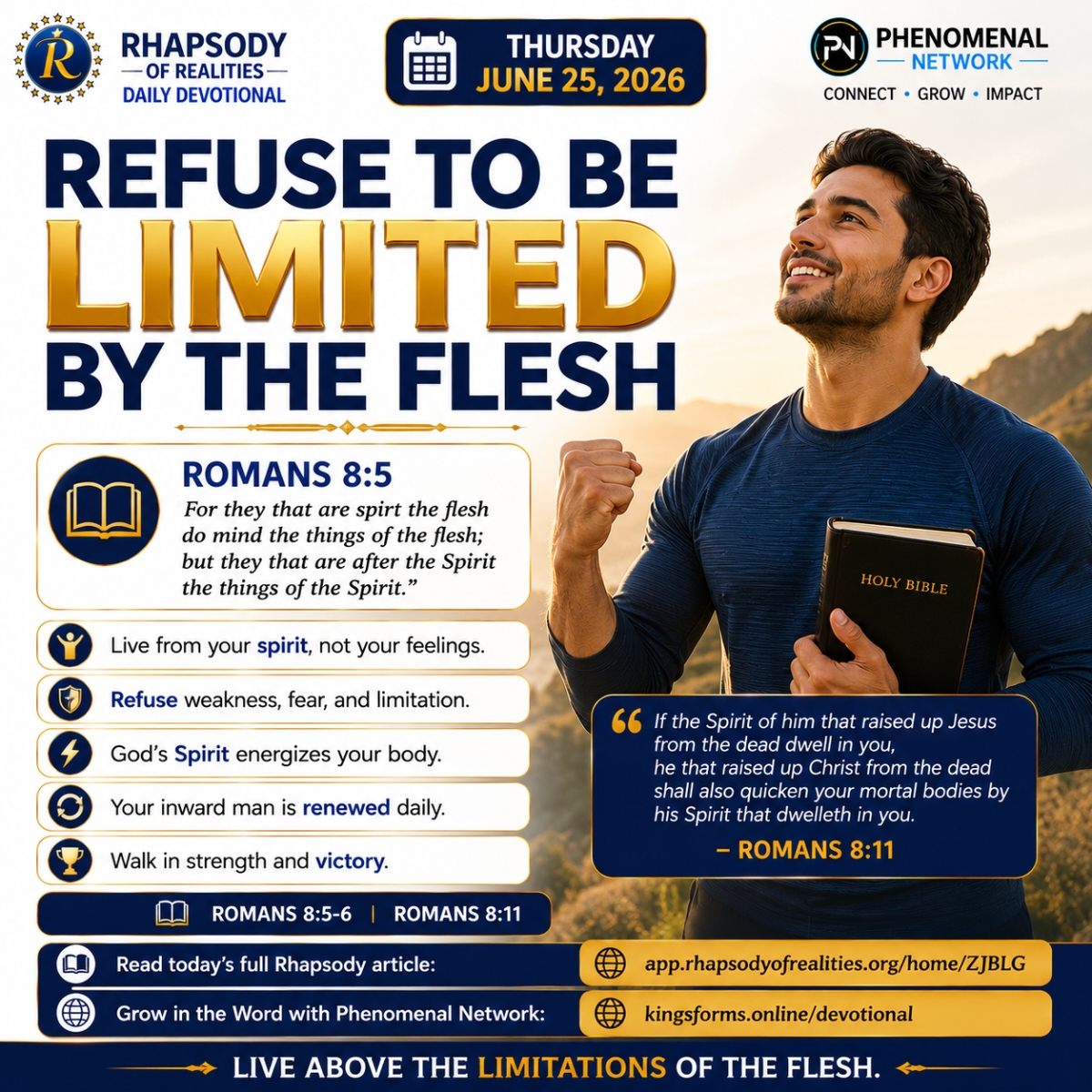 REFUSE TO BE LIMITED BY THE FLESH