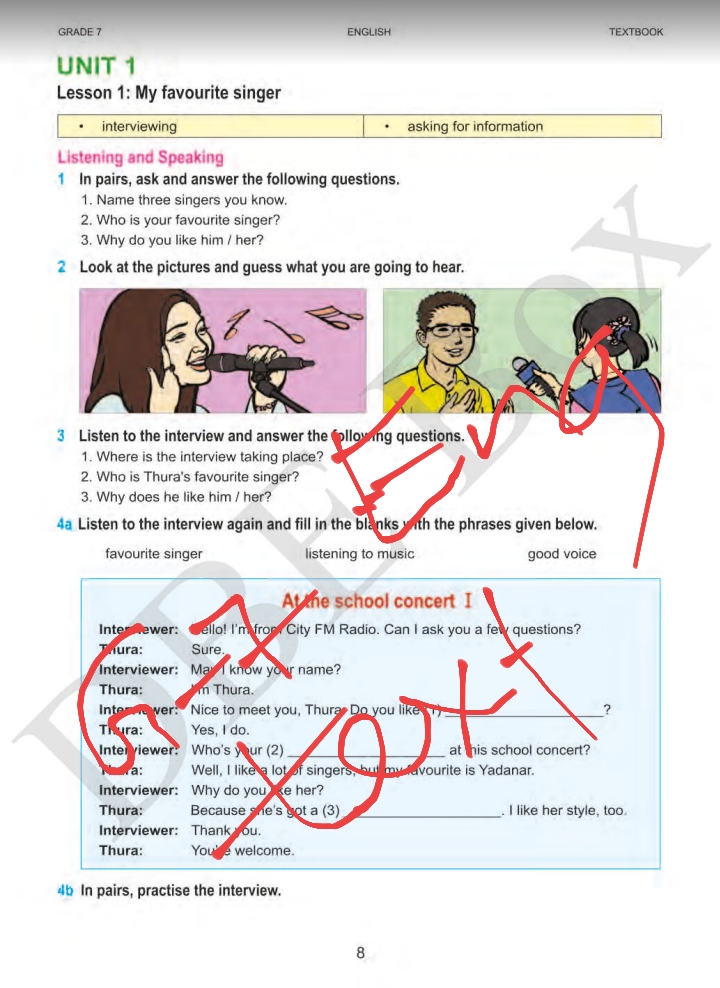 Myanmar Grade 7 English Textbook Textbook PDF