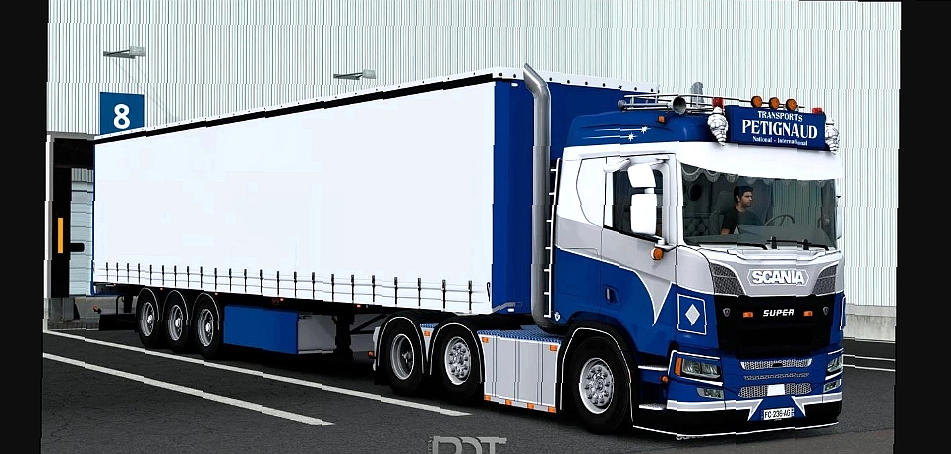 МОД Scania R580 Petignaud Transport   Trailer v7.0 ДЛЯ EURO TRUCK SIMULATOR 2