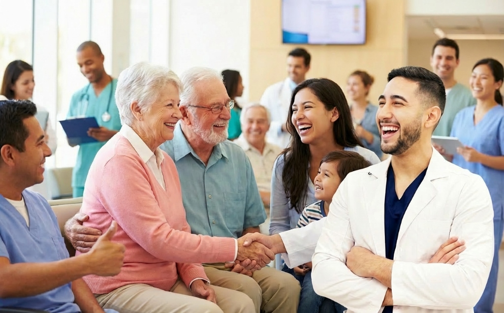 Doctor Lucas y equipo en consulta