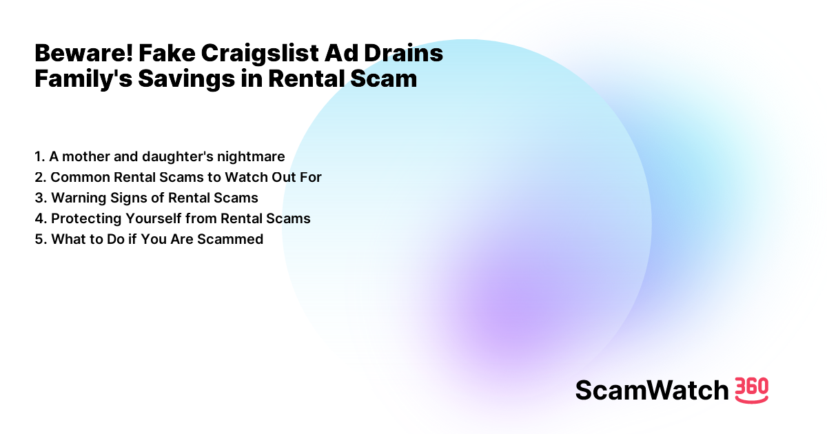 Beware! Fake Craigslist Ad Drains Family's Savings in Rental Scam