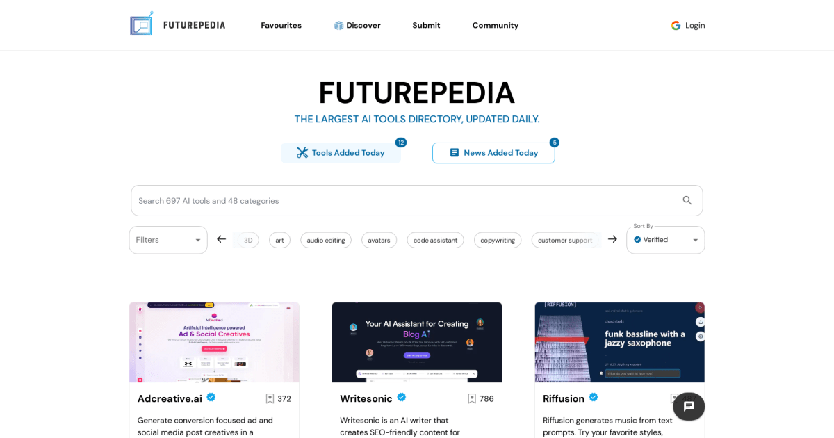 Futurepedia - Le plus grand répertoire d'outils d'Intelligence artificielle