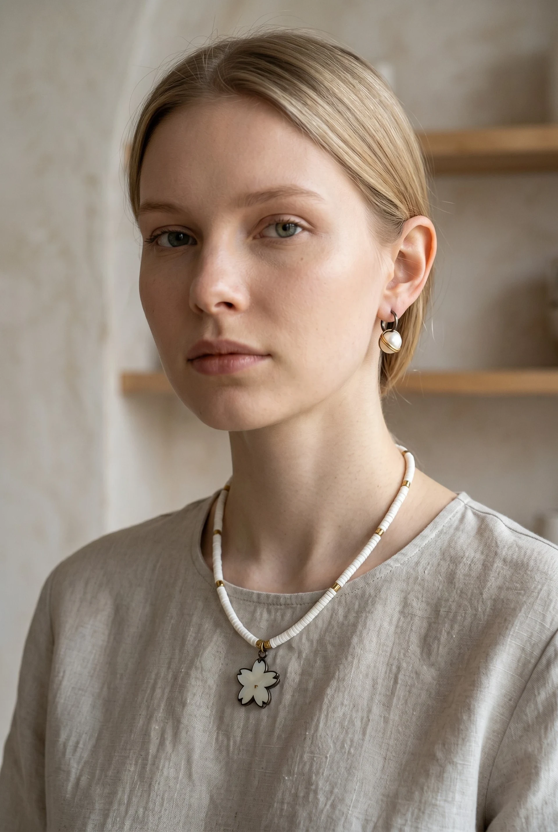 Collar trebol y arete - imagen 2