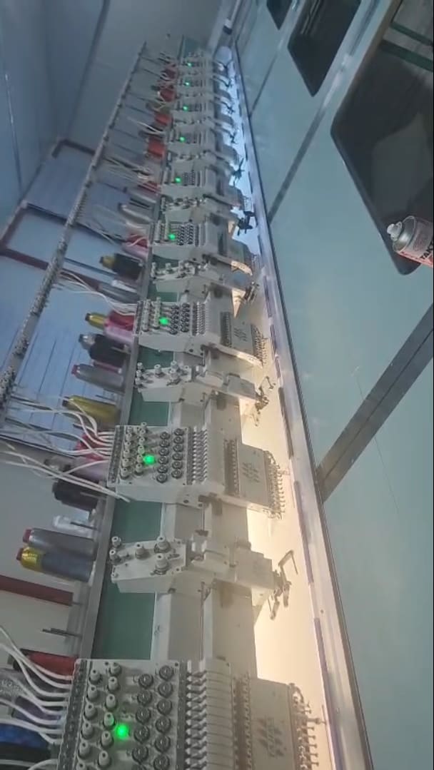 Satlık Tajima 2006 model 9 kafa  64,5x100 kasnak ölçüsü çift pul ve lase kurdele nakış makinesi