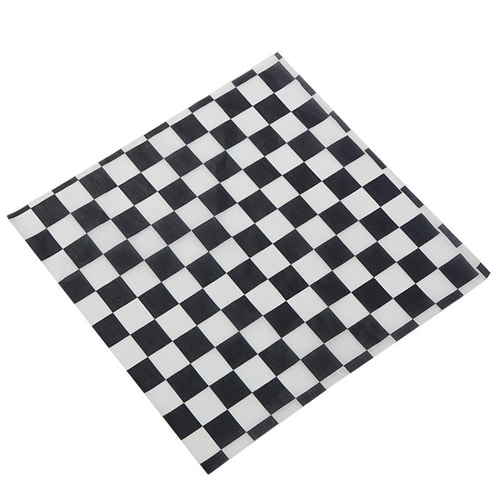 American Metalcraft PPCH1B 12" x 12" Black Checkerboard Basket Liner
