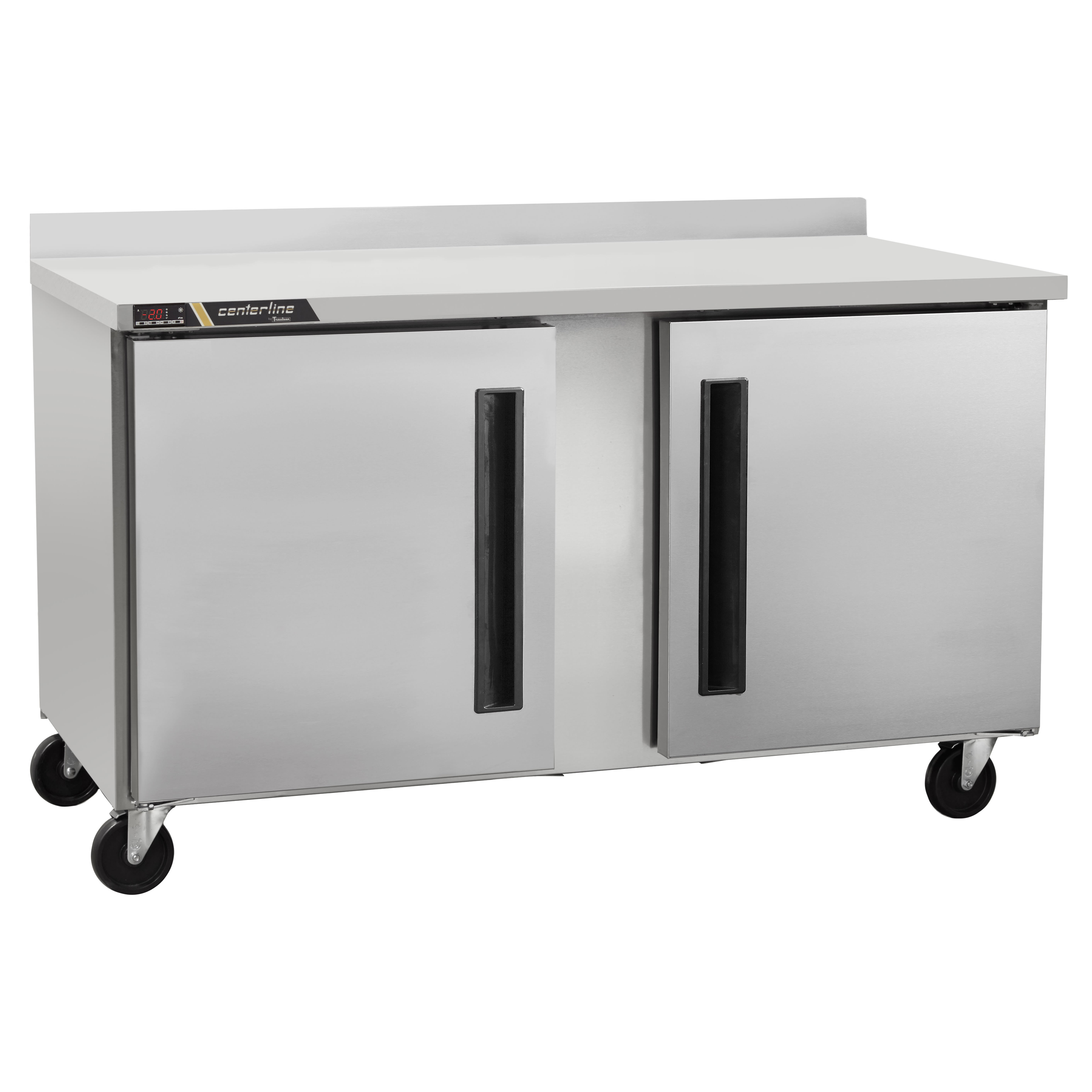 Traulsen CLUC-60R-SD-WTRR C-Series 60" 4 Solid Door Worktop Refrigerator with 4" Backsplash, Right/Right-Hinged