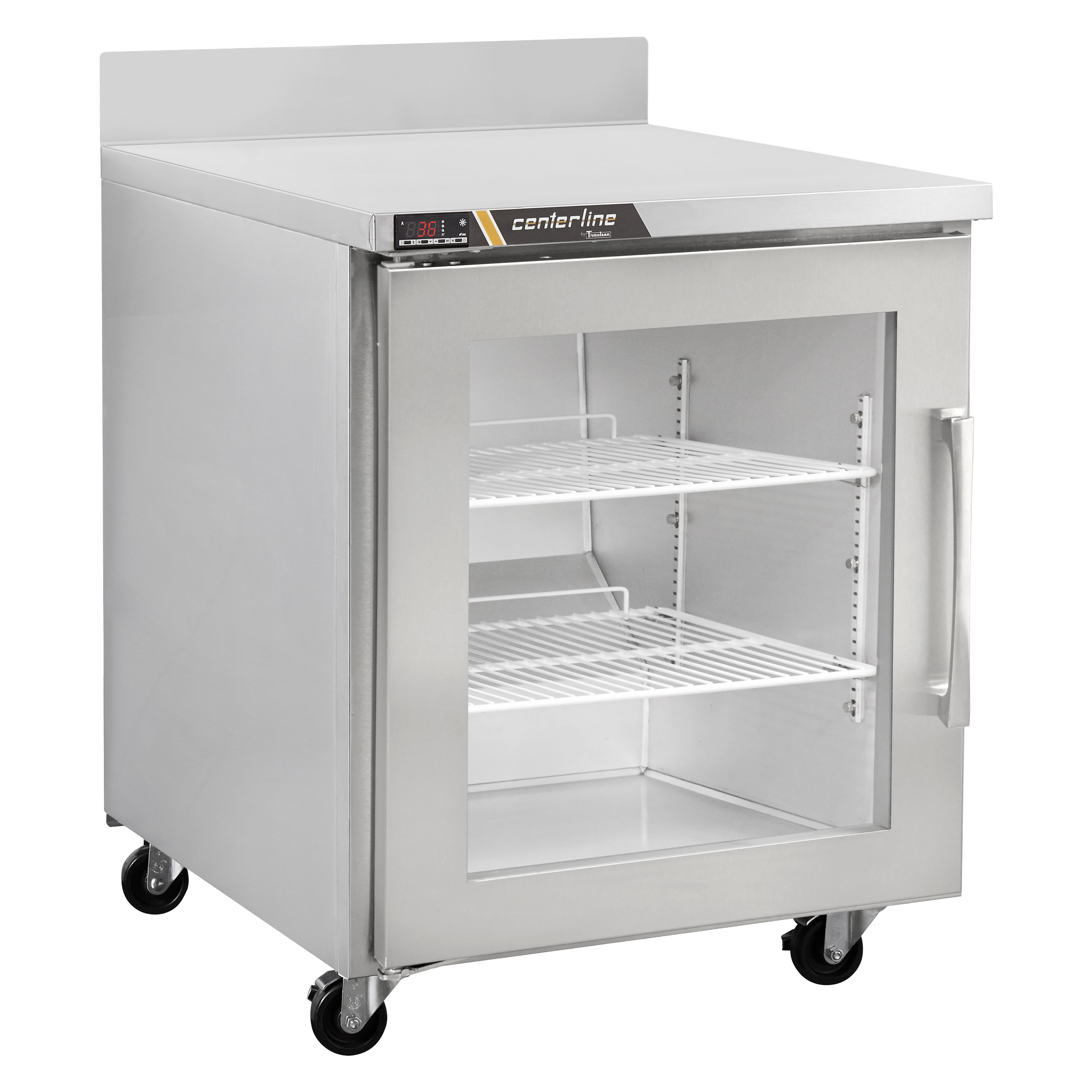 Traulsen CLUC-27R-GD-WTL C-Series 27" 1 Glass Door Worktop Refrigerator with 4" Backsplash, Left-Hinged