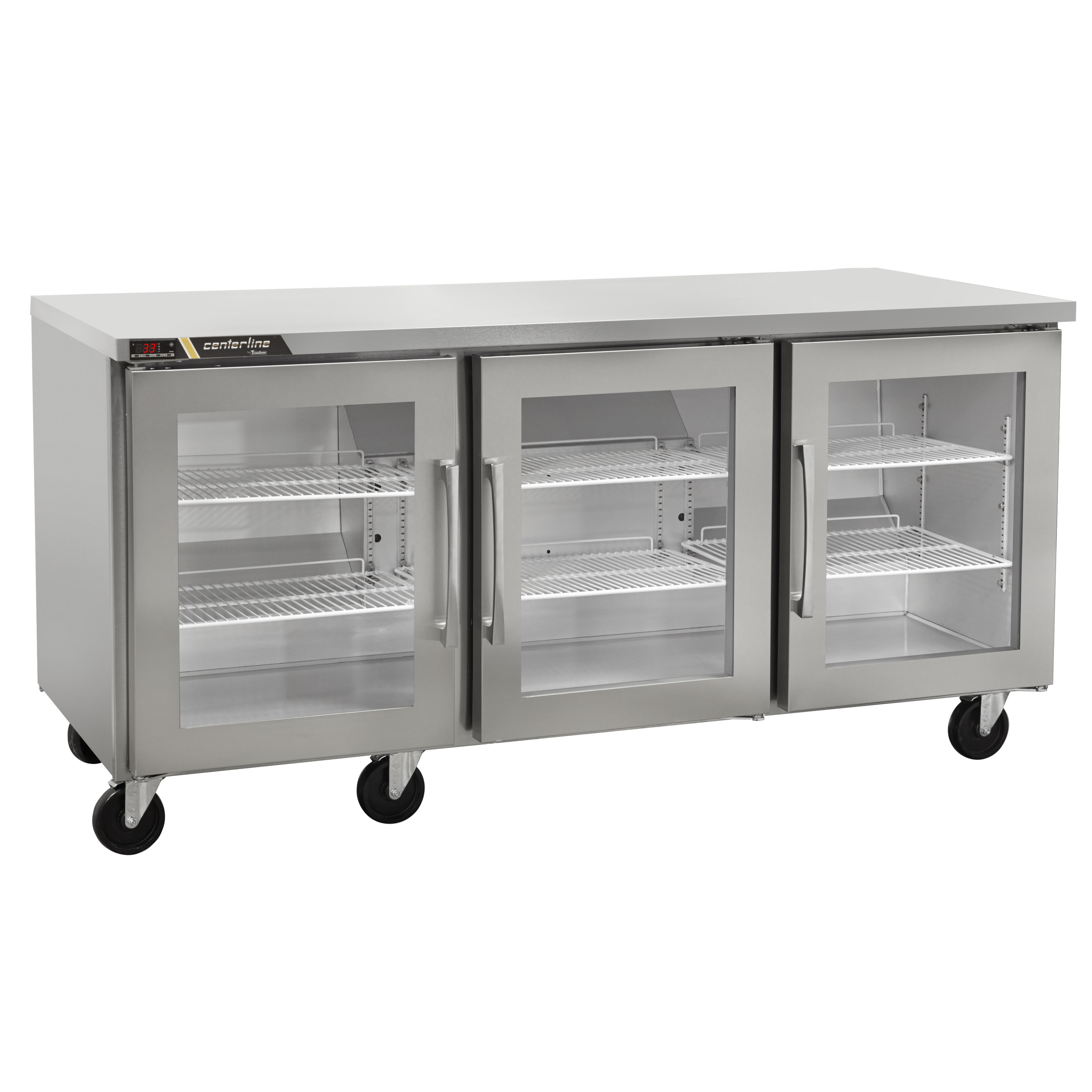 Traulsen CLUC-72R-GD-RRR C-Series 72" 3 Glass Door Undercounter Refrigerator, Right/Right/Right-Hinged