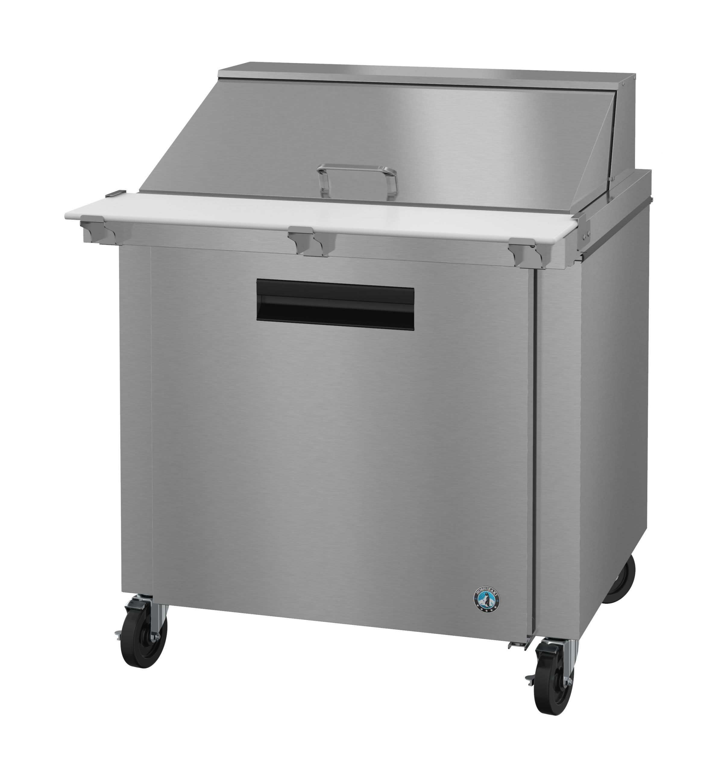 Hoshizaki SR36B-15M Refrigerator, Single Section Mega Top Prep Table, Stainless Door