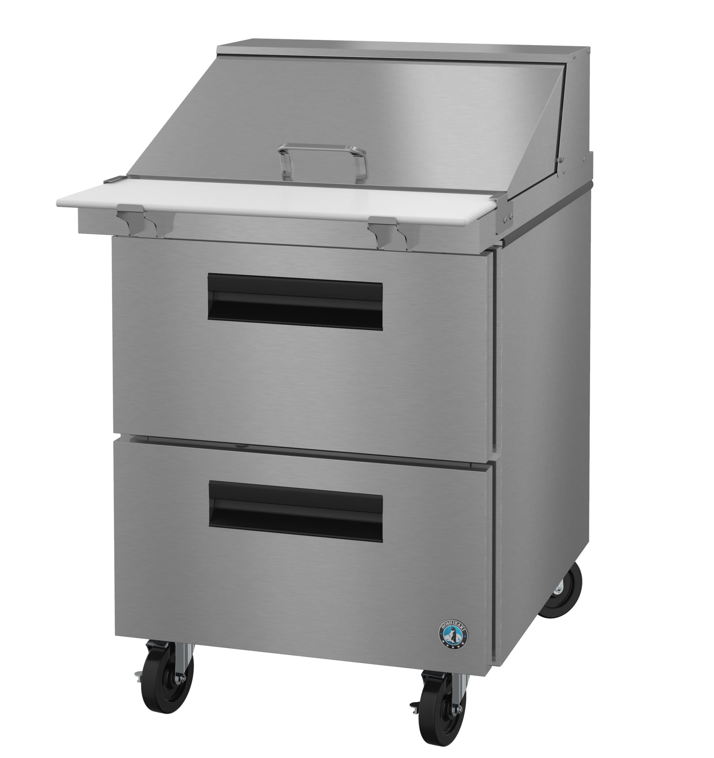 Hoshizaki SR27B-12MD2 Refrigerator, Single Section Mega Top Prep Table, Stainless Drawers