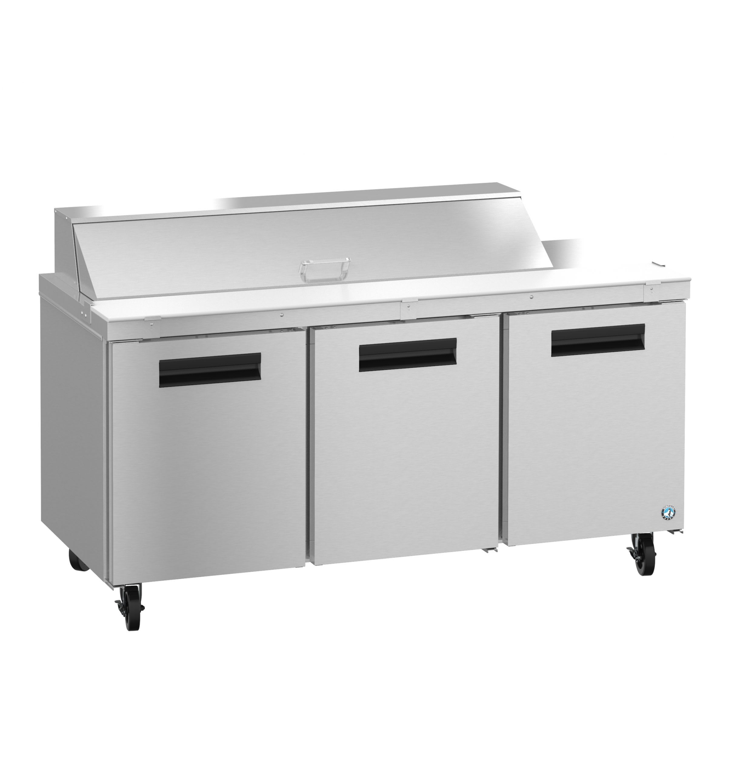 Hoshizaki SR72B-16 Refrigerator, Three Section Sandwich Prep Table, Stainless Door