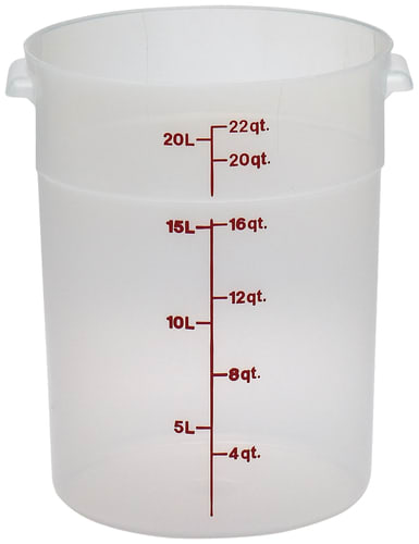 Cambro RFS22PP190 22 Qt. Translucent Round Polypropylene Food Storage Container