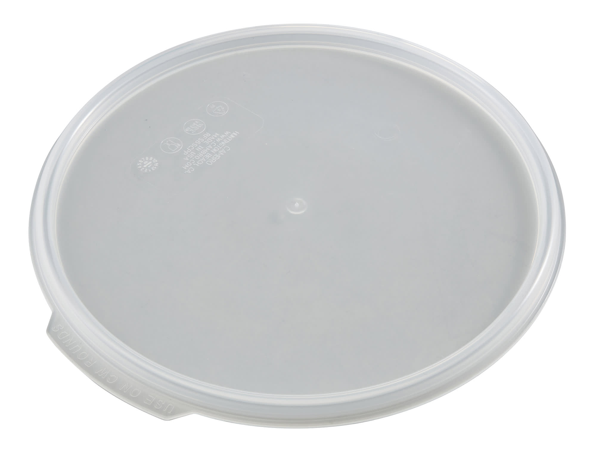 Cambro RFS6SCPP190 6 and 8 Qt. Translucent Round Polypropylene Food Storage Container Seal Cover