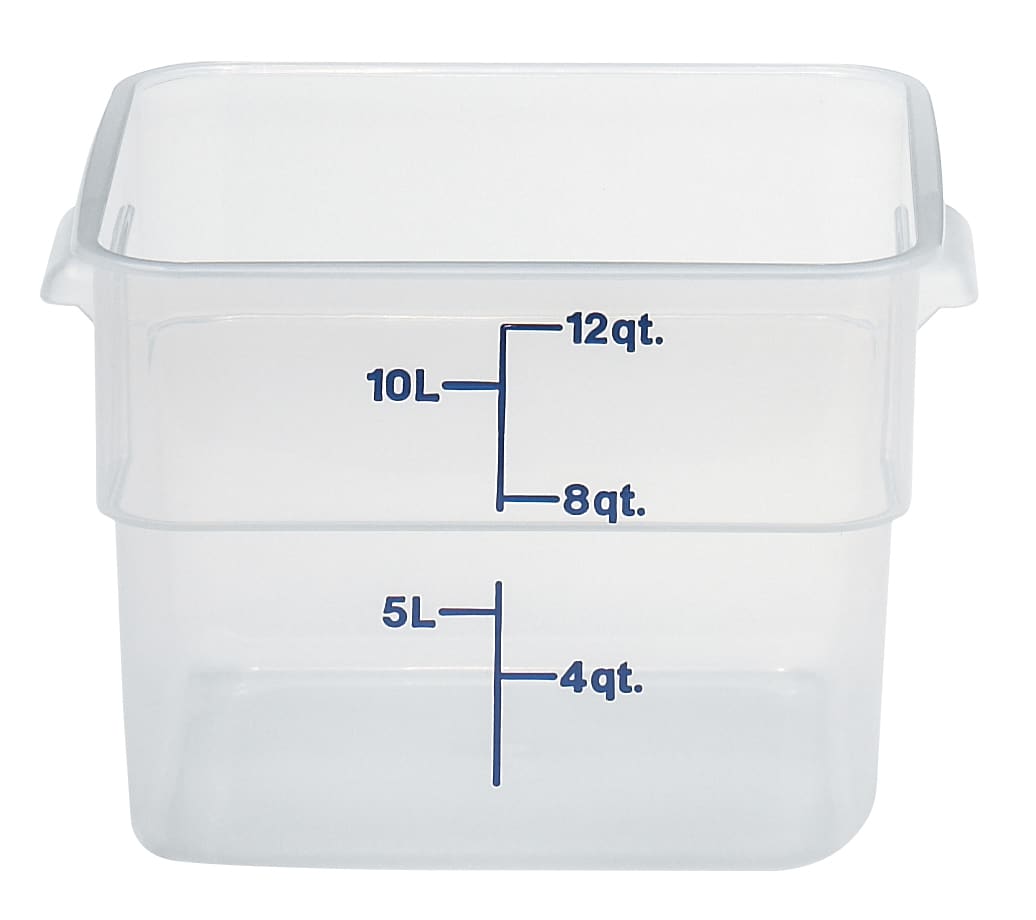 Cambro 12SFSPP190 12 Qt. Translucent Square Polypropylene Food Storage Container