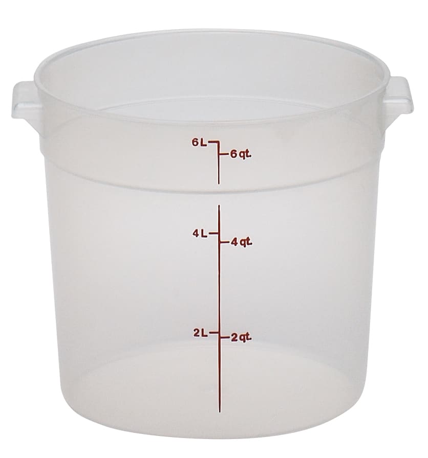 Cambro RFS6PP190 6 Qt. Translucent Round Polypropylene Food Storage Container