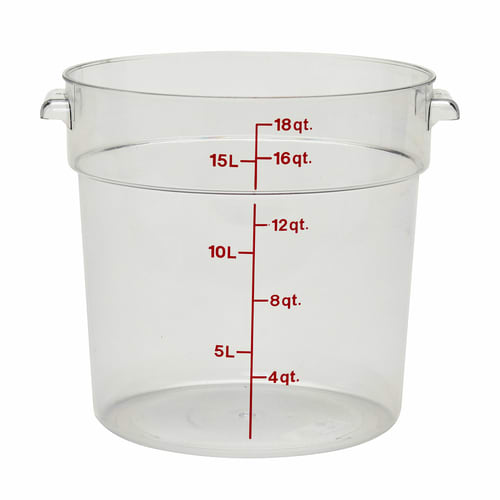 Cambro RFSCW18135 18 Qt. Clear Round Polycarbonate Food Storage Container