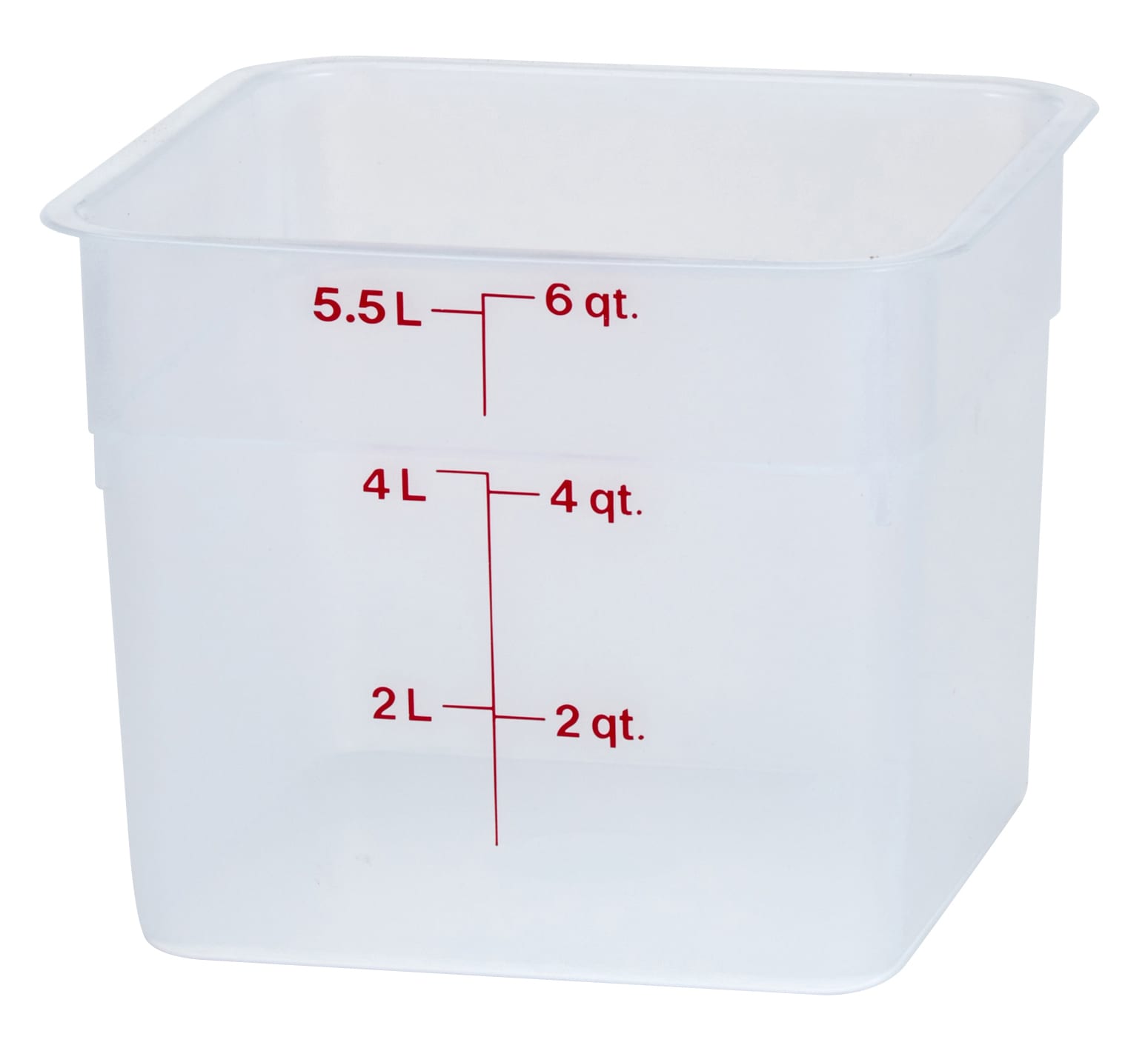 Cambro 6SFSPP190 6 Qt. Translucent Square Polypropylene Food Storage Container