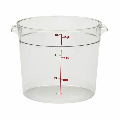 Cambro RFSCW6135 6 Qt. Clear Round Polycarbonate Food Storage Container