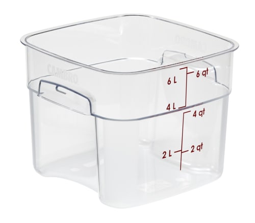 Cambro 6SFSPROCW135 FreshPro 6 Qt. Clear Square Polycarbonate Food Storage Container