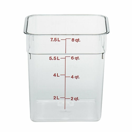 Cambro 8SFSCW135 Classic 8 Qt. Clear Square Polycarbonate Food Storage Container