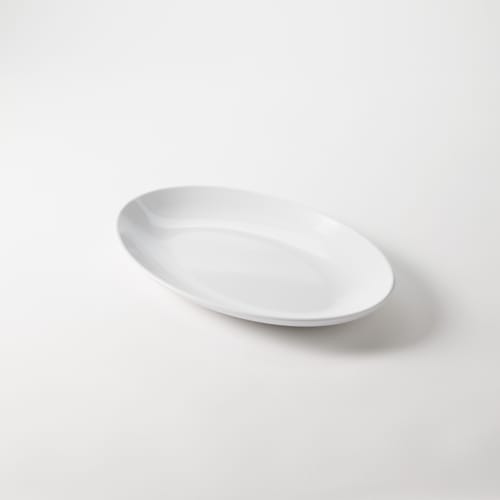 American Metalcraft NPW14 14" x 9" Oval White Melamine Platter