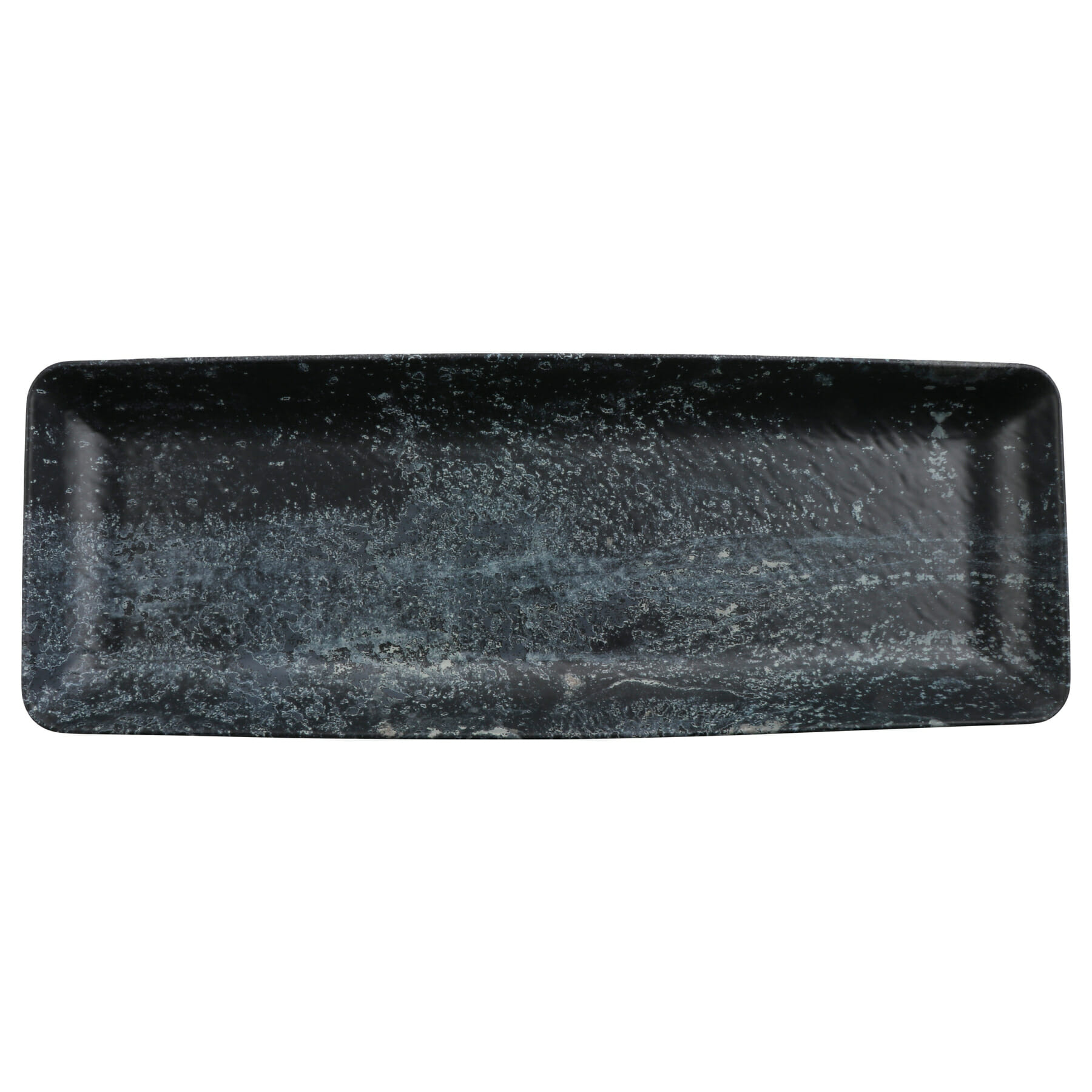 G.E.T. Enterprises 50095-WP Cheforward Endure 19-1/2" x 6-3/4" Rectangular Weathered Pewter Melamine Tray