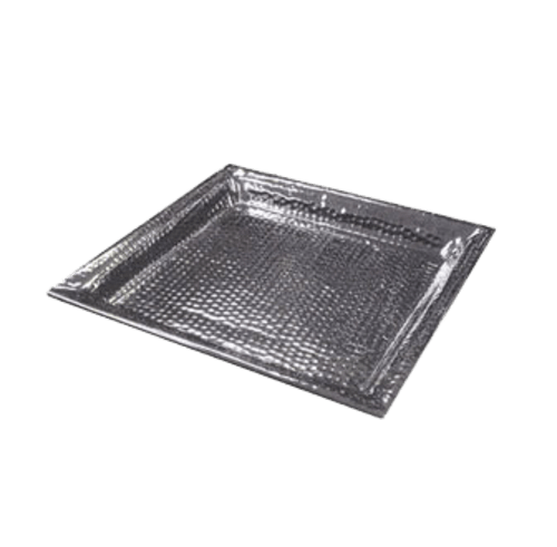 American Metalcraft HMSQ18 18" Square Hammered Stainless Steel Serving Tray