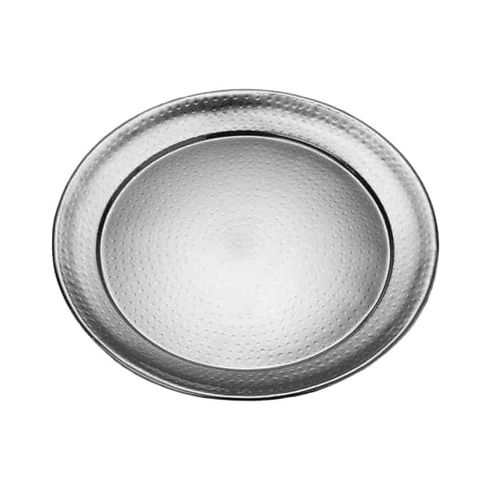 American Metalcraft HMRST1801 18" Round Hammered Stainless Steel Serving Tray