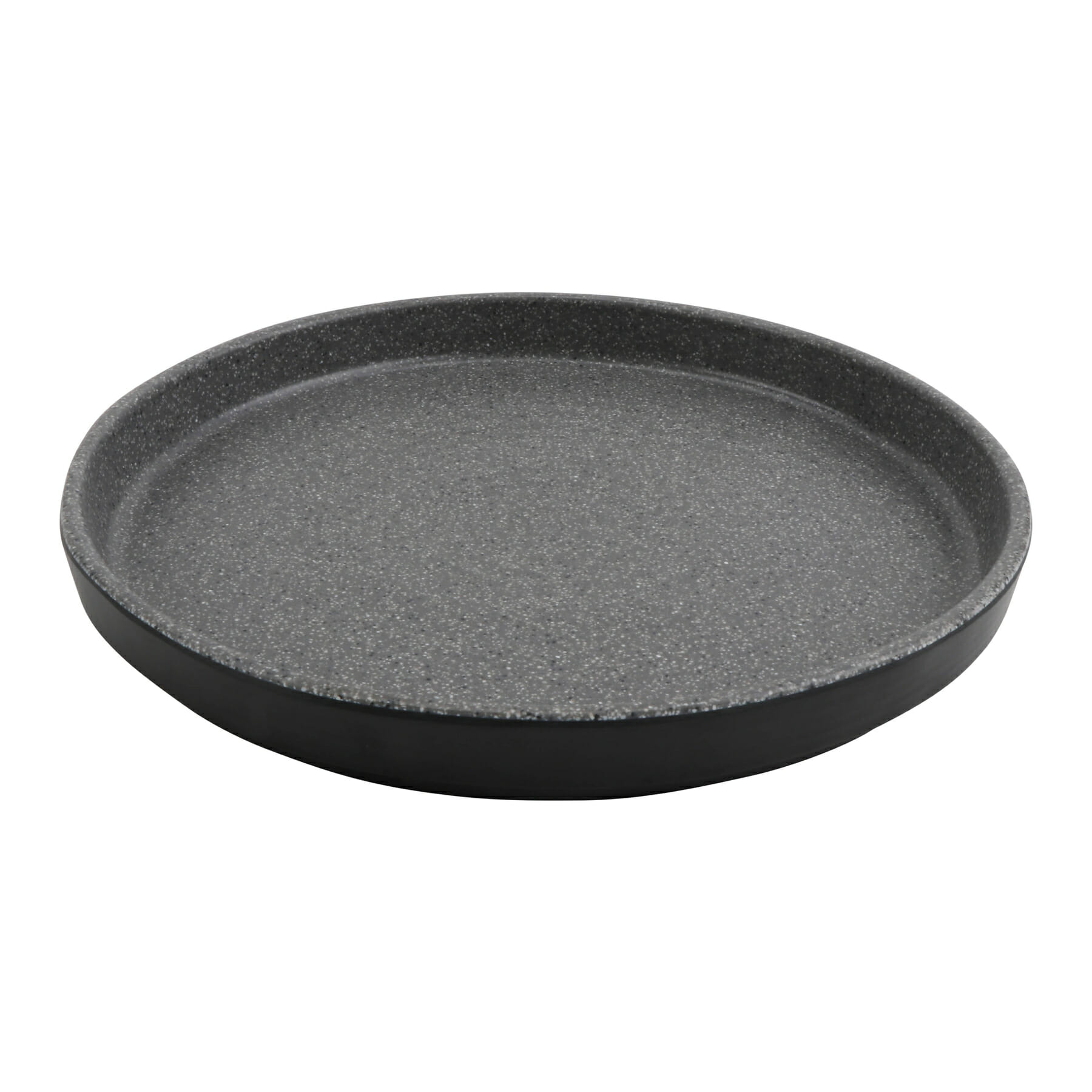 G.E.T. Enterprises INF215 Cheforward Infuse 10" Round Stone Grey/Black Melamine Plate