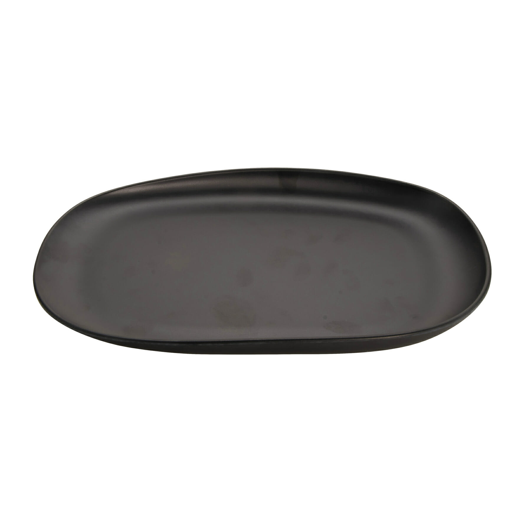 G.E.T. Enterprises CS-1410-DG Riverstone 14" Oval Dark Gray Melamine Platter