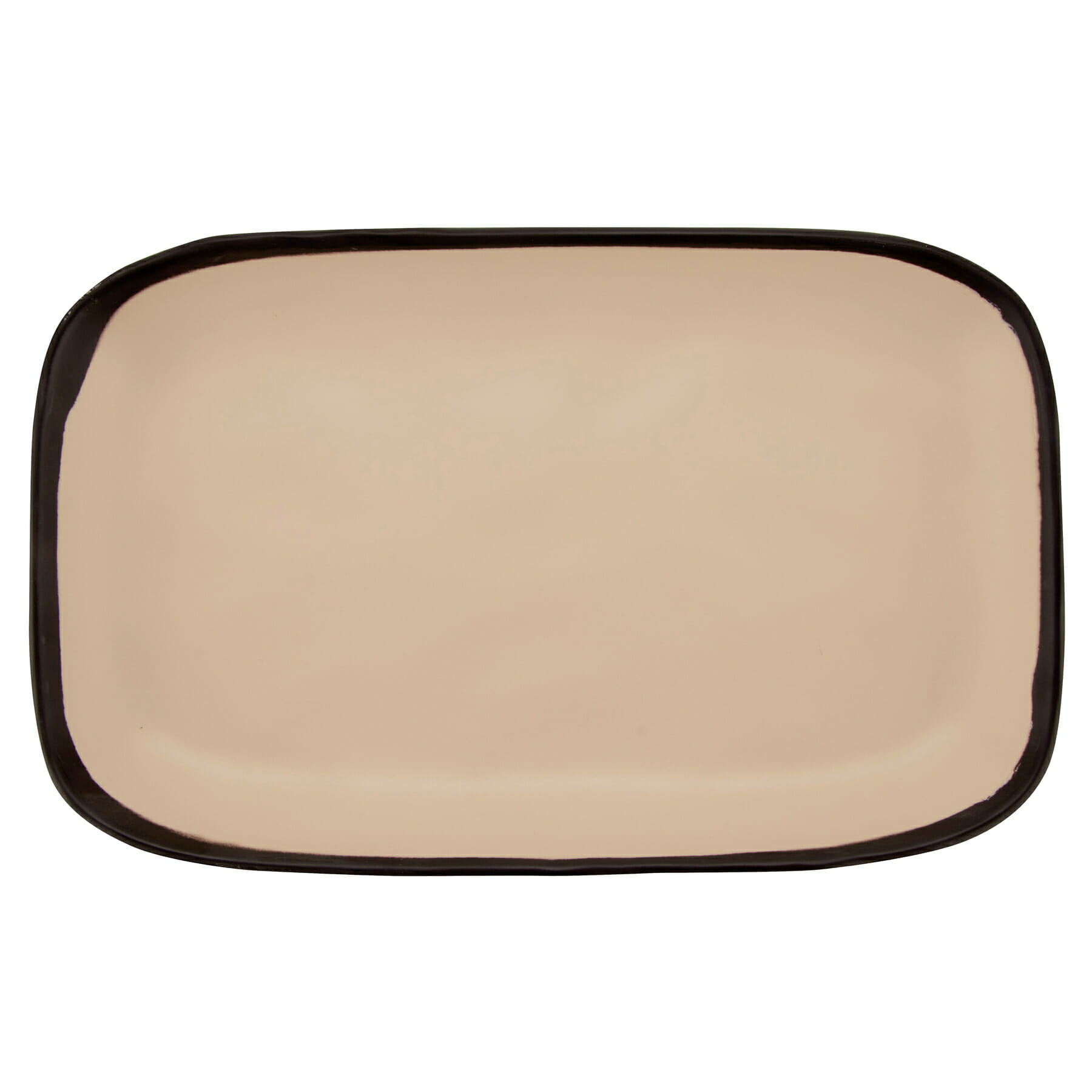G.E.T. Enterprises CS-1170-MA Pottery Market Matte 12" x 7-1/2" Rectangular Manila Melamine Plate