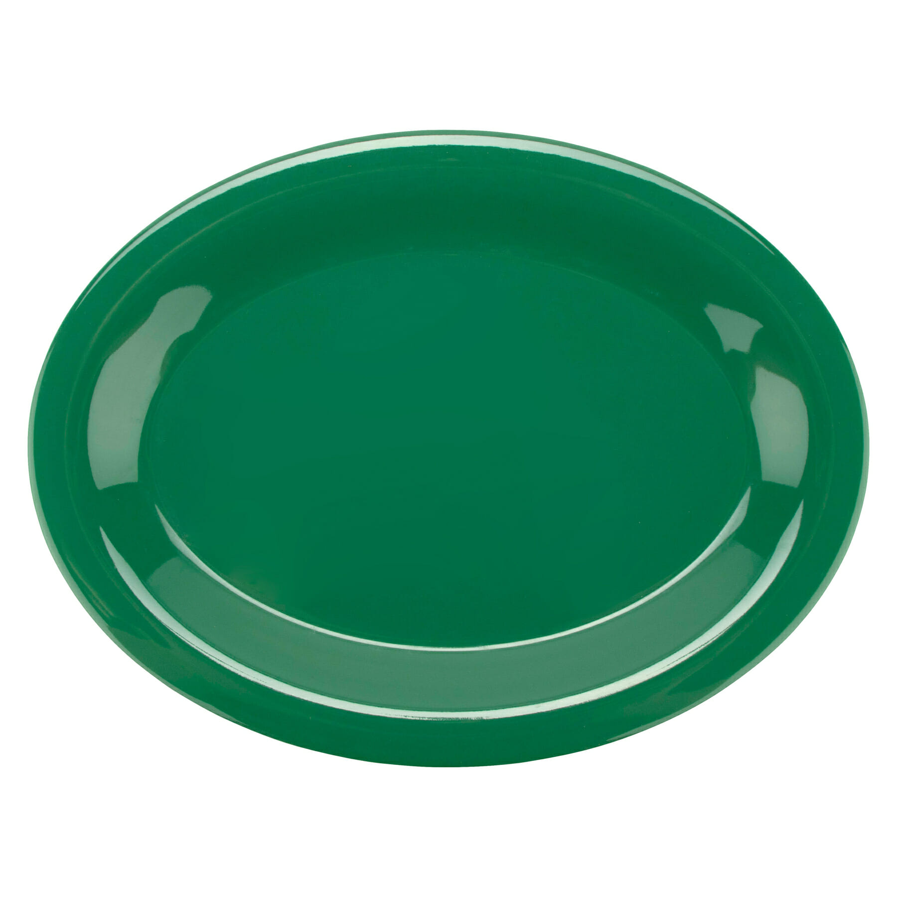 G.E.T. Enterprises OP-120-FG Diamond Mardi Gras 11-7/8" Oval Rainforest Green Melamine Platter