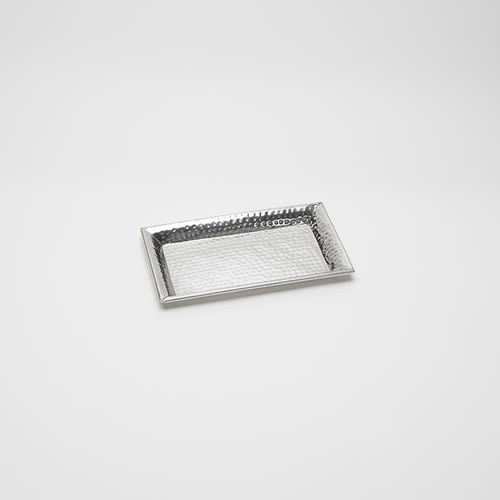 American Metalcraft HMRT712 12-3/8" x 7-3/8" Hammered Stainless Steel Serving Tray